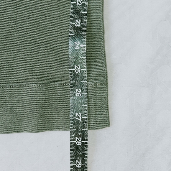 Everlane Organic Cotton Wide Leg Pant Size 2 Green Comfort Utility Straight Leg - Picture 8 of 11